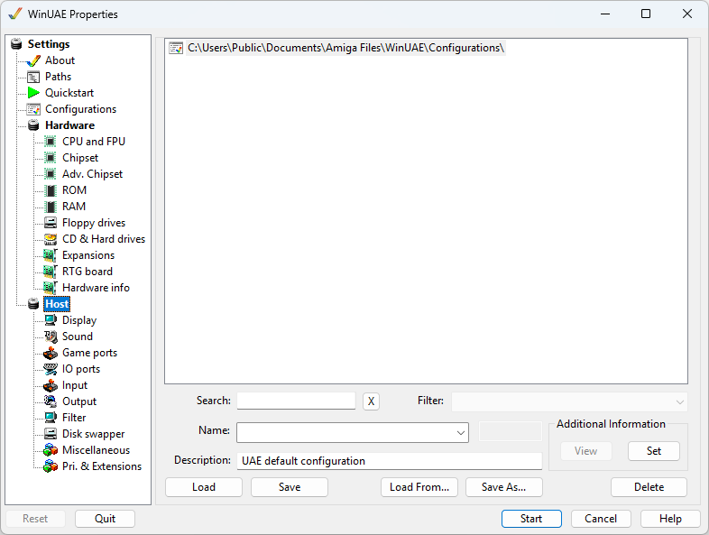 WinUAE - Configurations