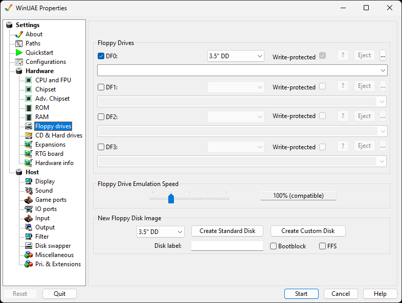 WinUAE - Floppy Drives