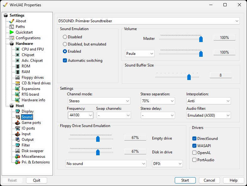 WinUAE - Sound